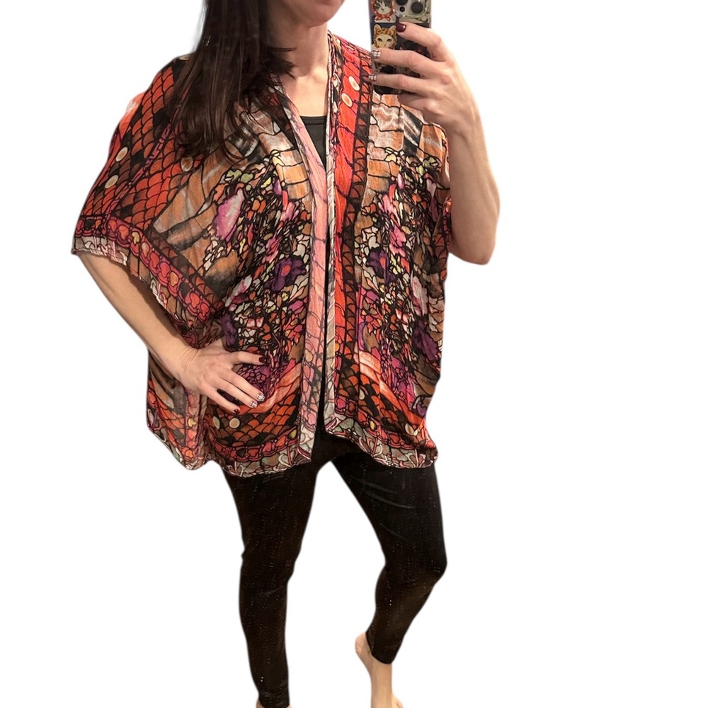 Soft Surroundings Colorful Kimono Top